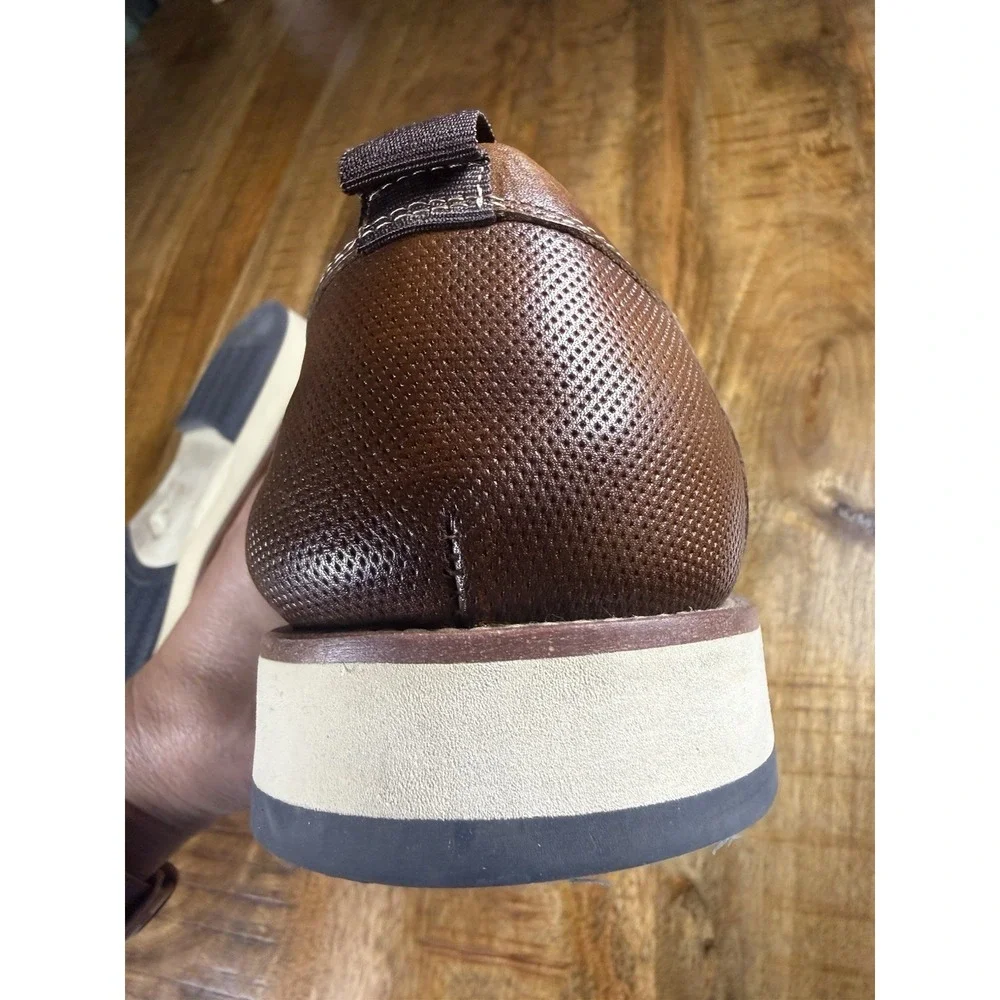 Steve Madden Cedrick Men's Size 10 Brown Leather Oxford Dress Shoes Perforated